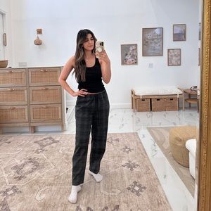 Aritzia Babaton Plaid Trousers